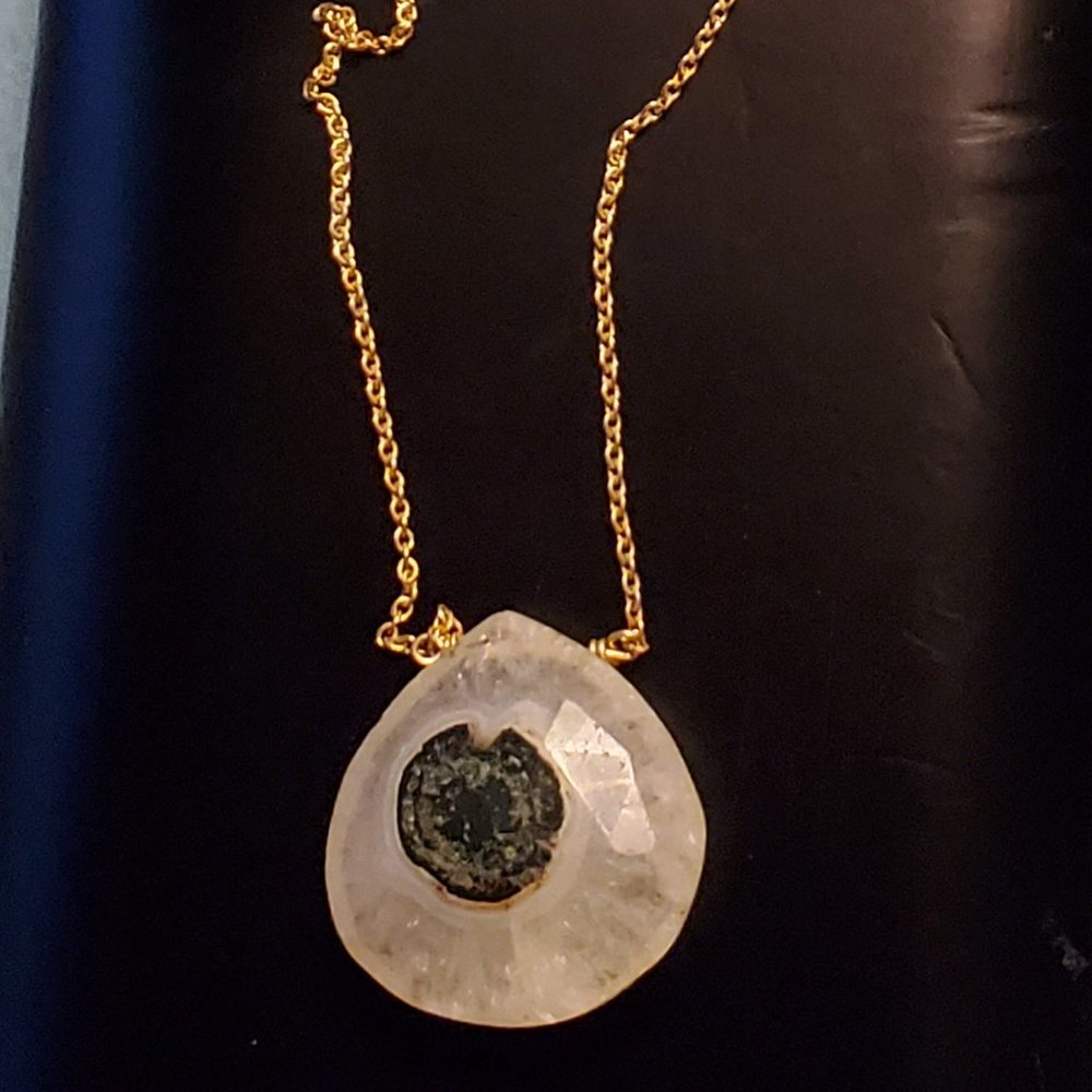 Healing AAA Natural Solar Quartz 14k Necklace, NWT